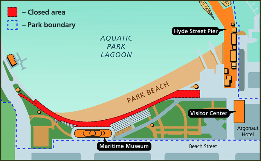 Map showing the area of promenade closure.