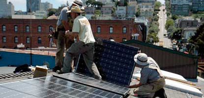 Installing the solar panels.