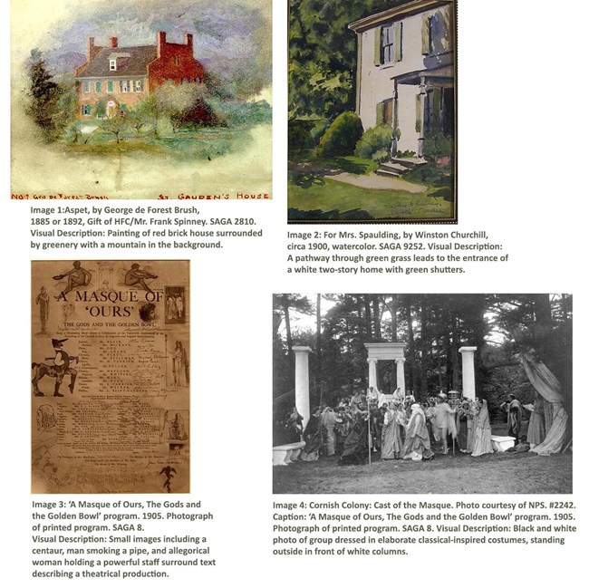 4 images of the Cornish Colony: Aspet, a program, actors