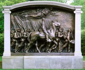 The Shaw Memorial by sculptor Augustus Saint-Gaudens