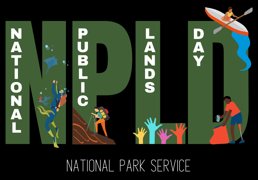 Graphic with the words National Public Lands Day and National Park Service