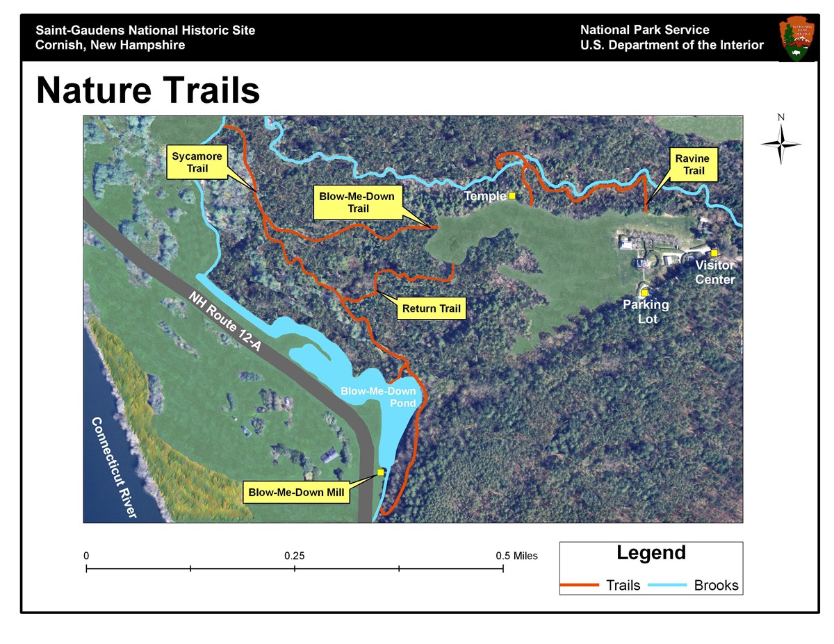 Color Trail Map of Saint-Gaudens