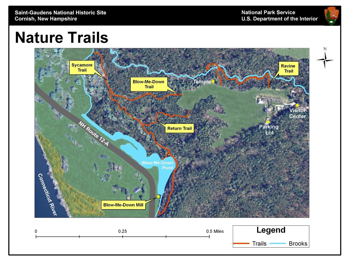 Color Trail Map of Saint-Gaudens