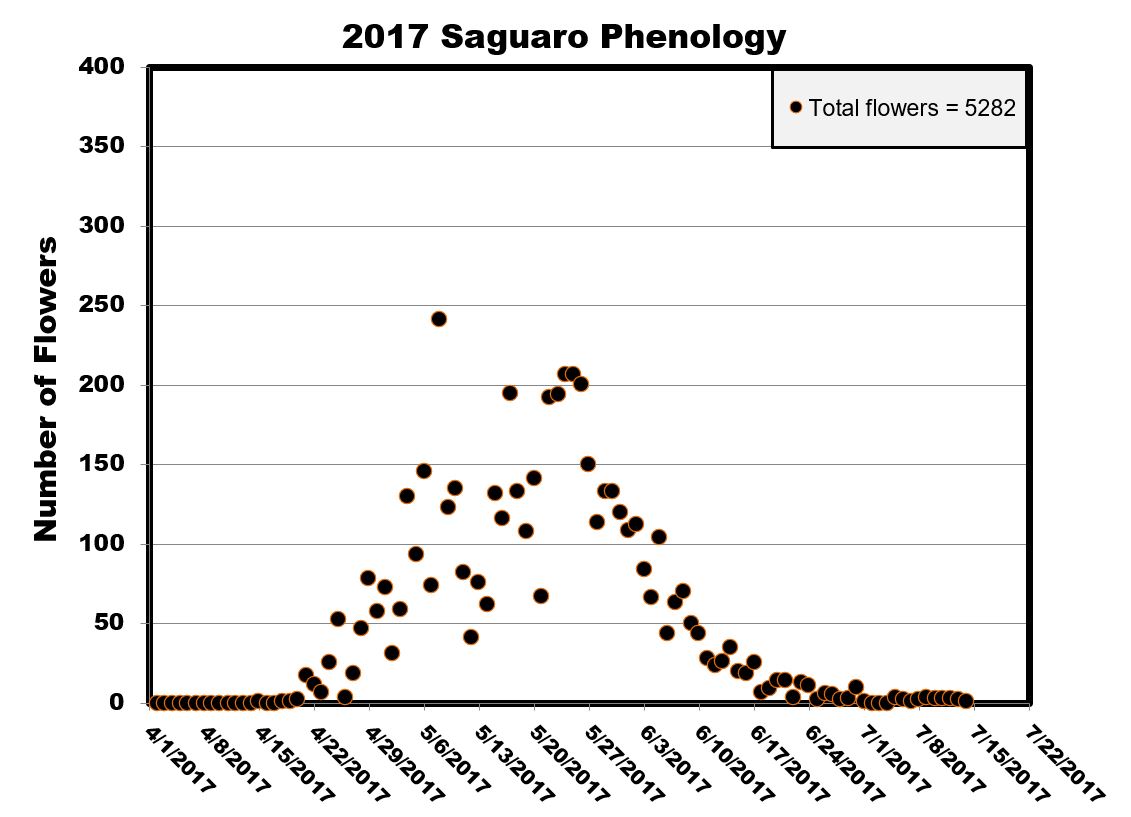 Scatterplot of flower numbers for 2017.