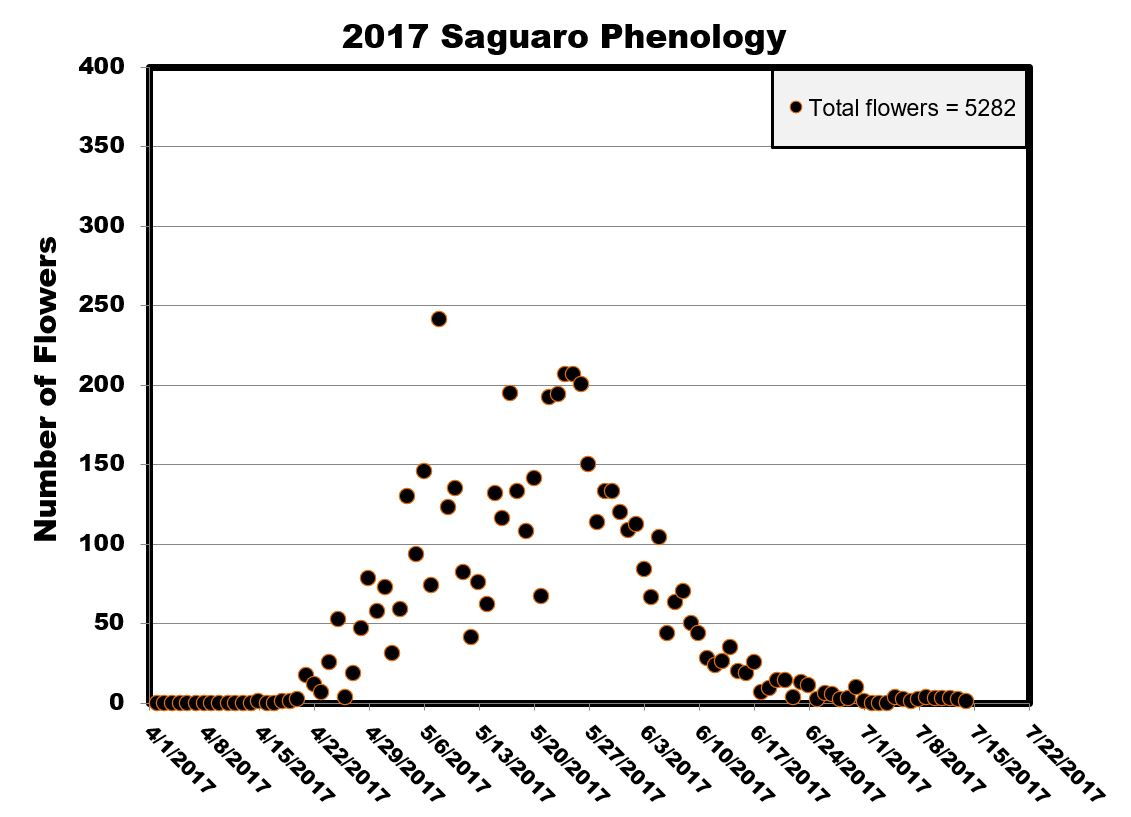 Scatterplot of flower numbers for 2017.