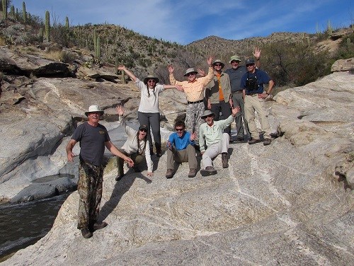 Volunteer group pose after an epic saguaro survey Volunteer group pose after an epic saguaro survey