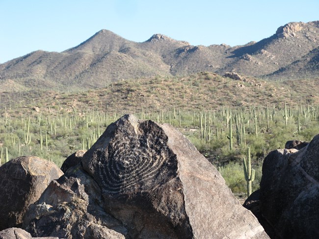 Petroglyph of a spiral shape