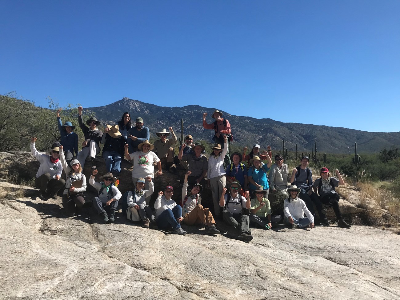 Friends of Dale and Carianne's group photo after participating at the 2020 saguaro census