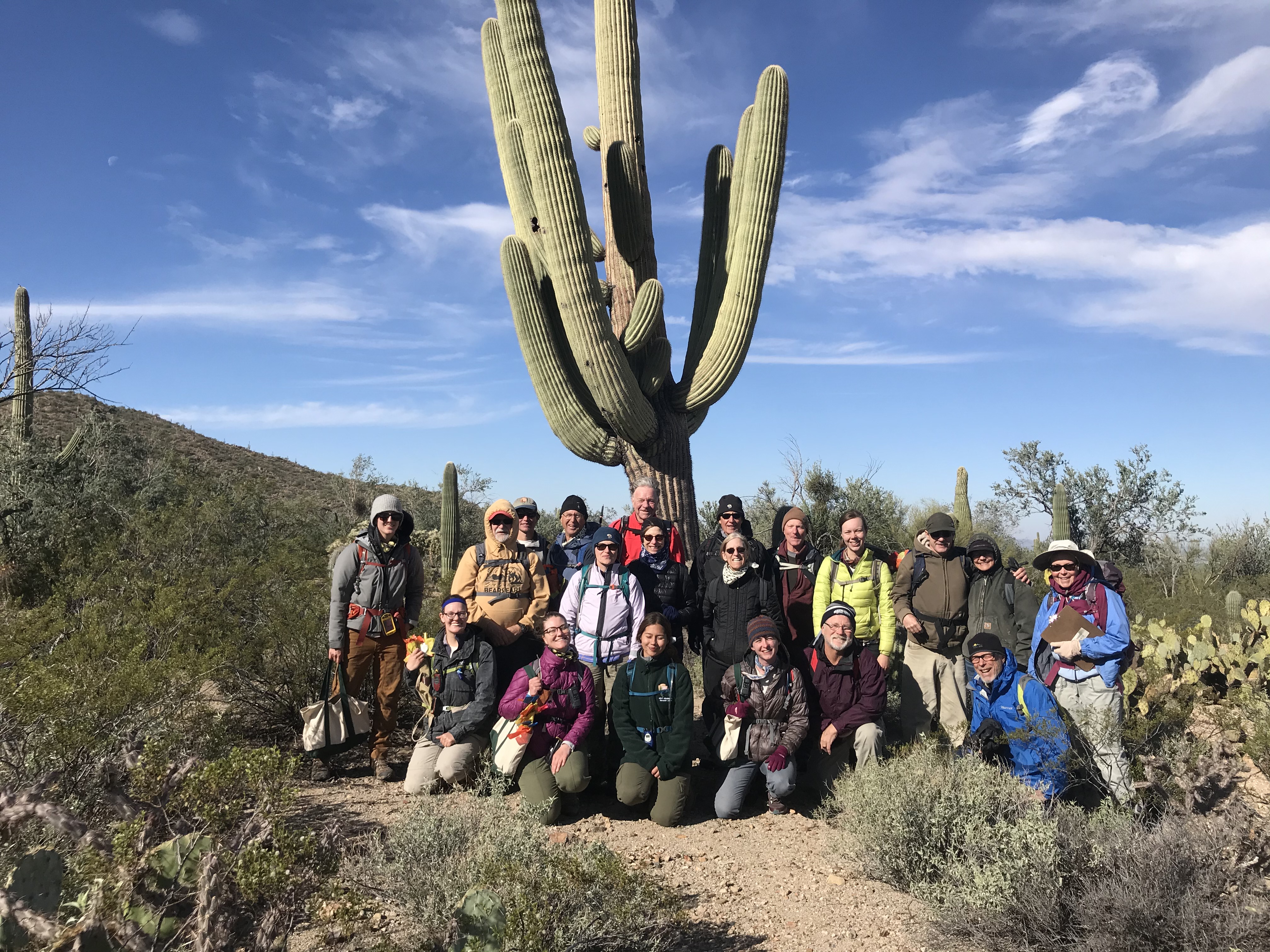 Tucson Mountain Hiking group photo