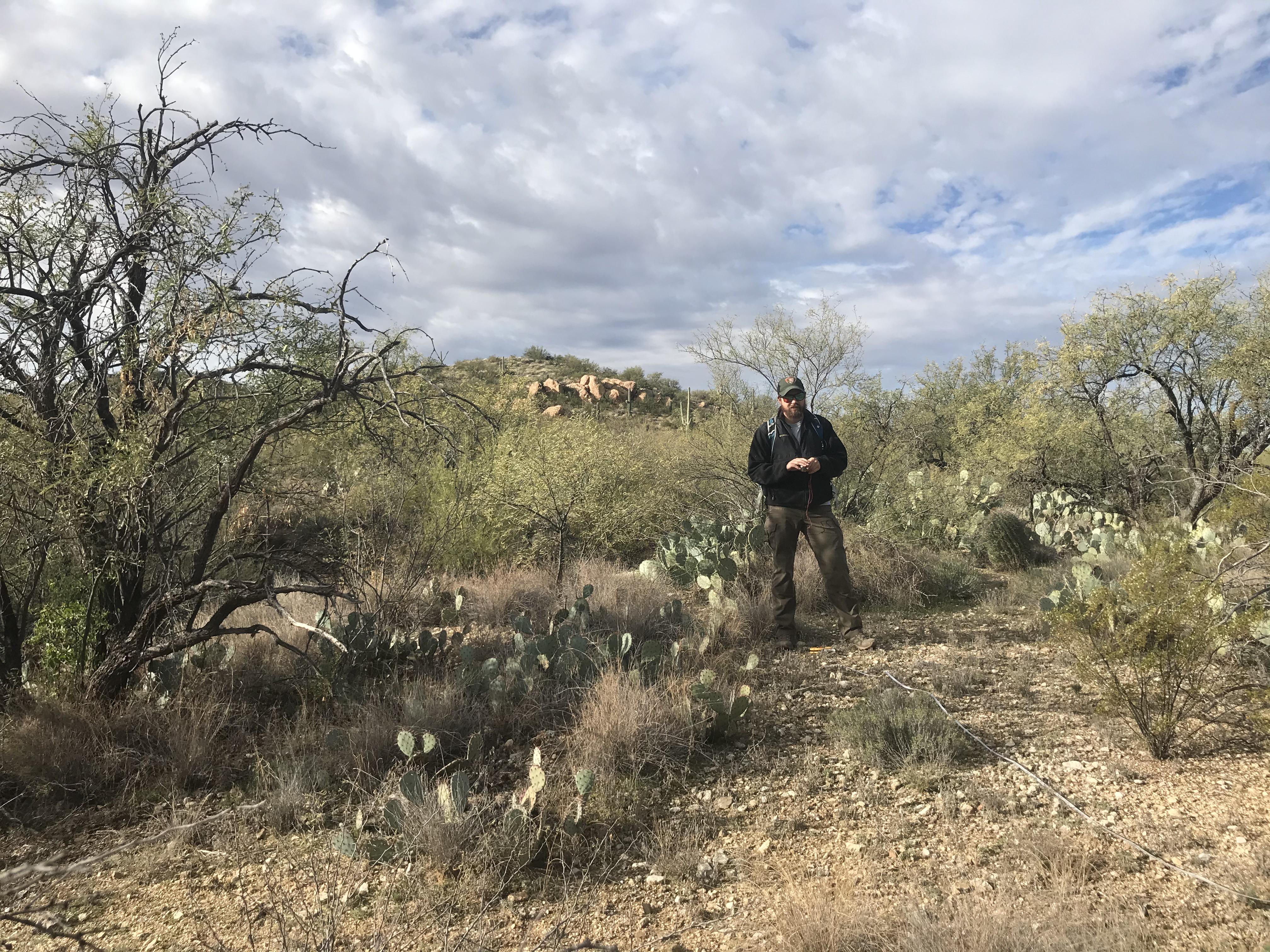 Park staff on the plot.