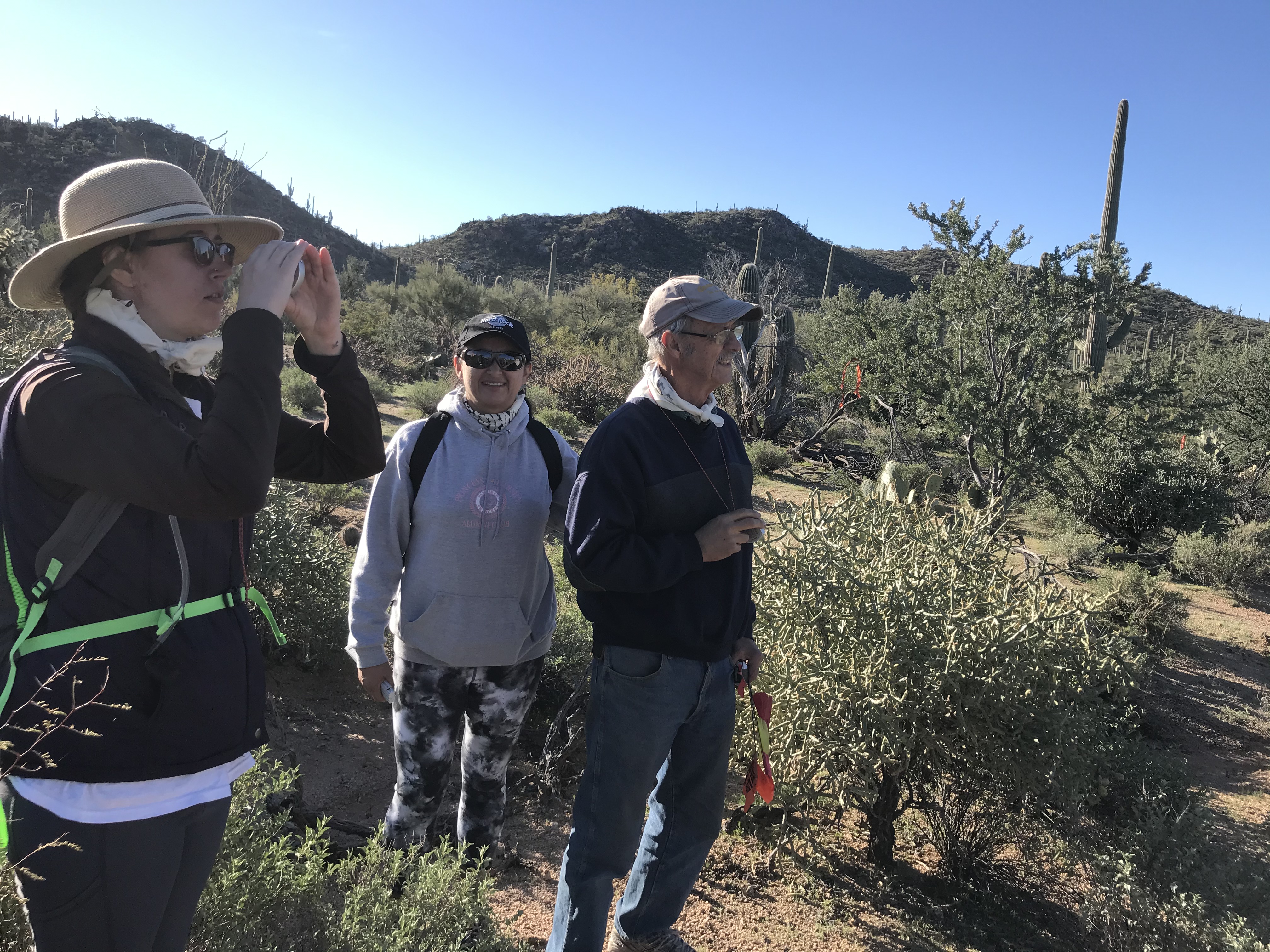 Volunteers on the plot.