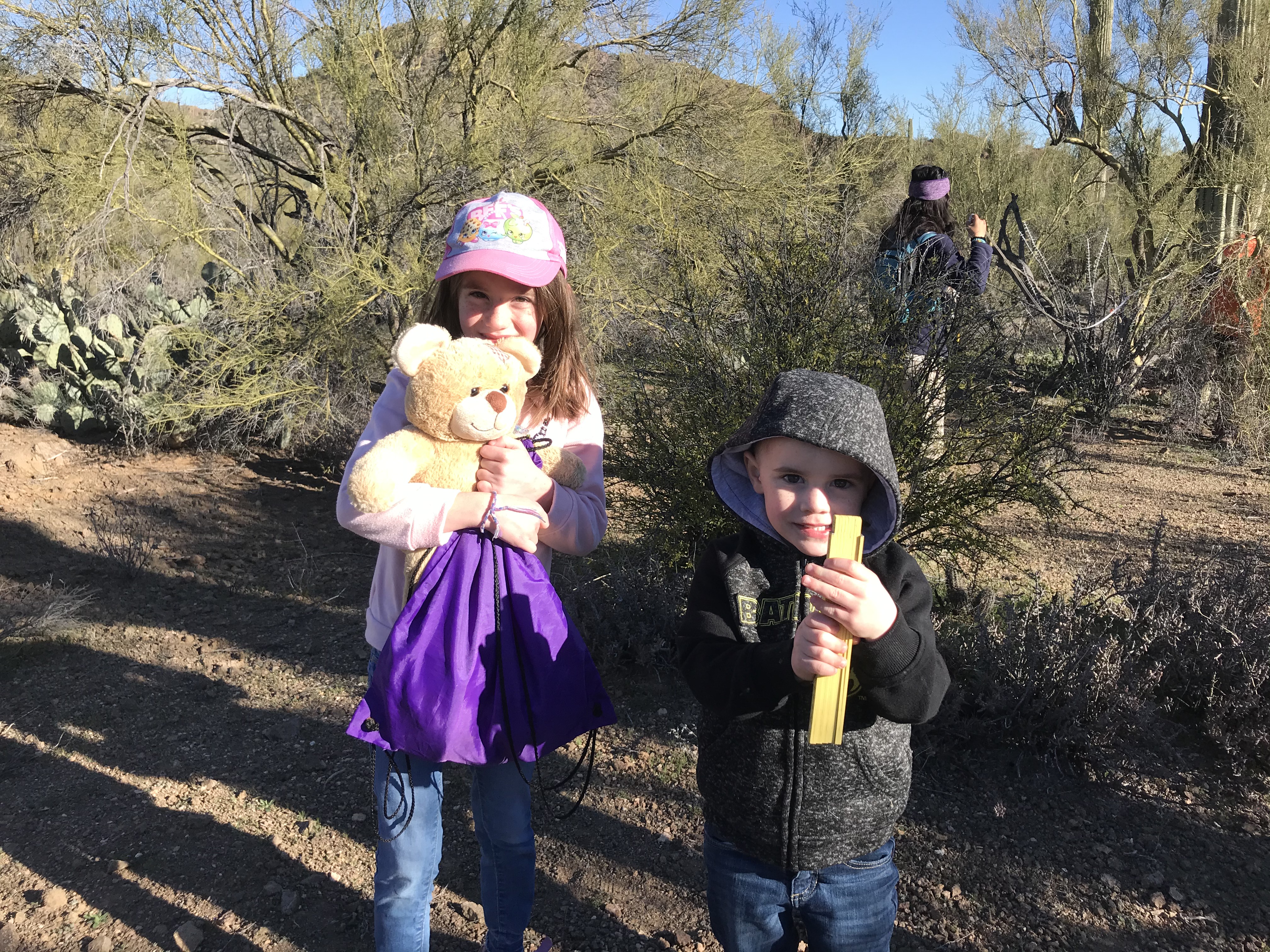 Young volunteers having fun with science