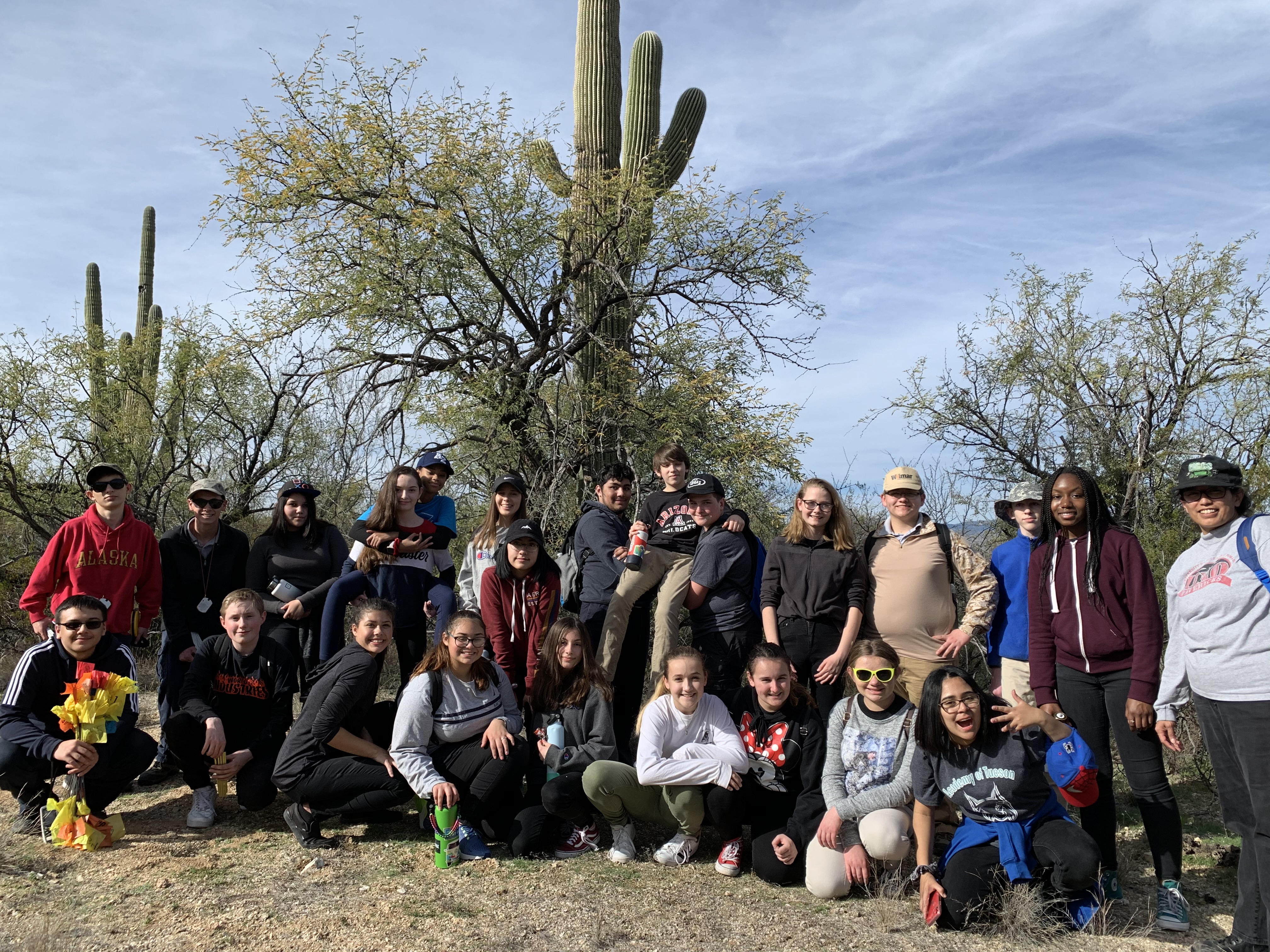 Academy of Tucson students group photo after the census.