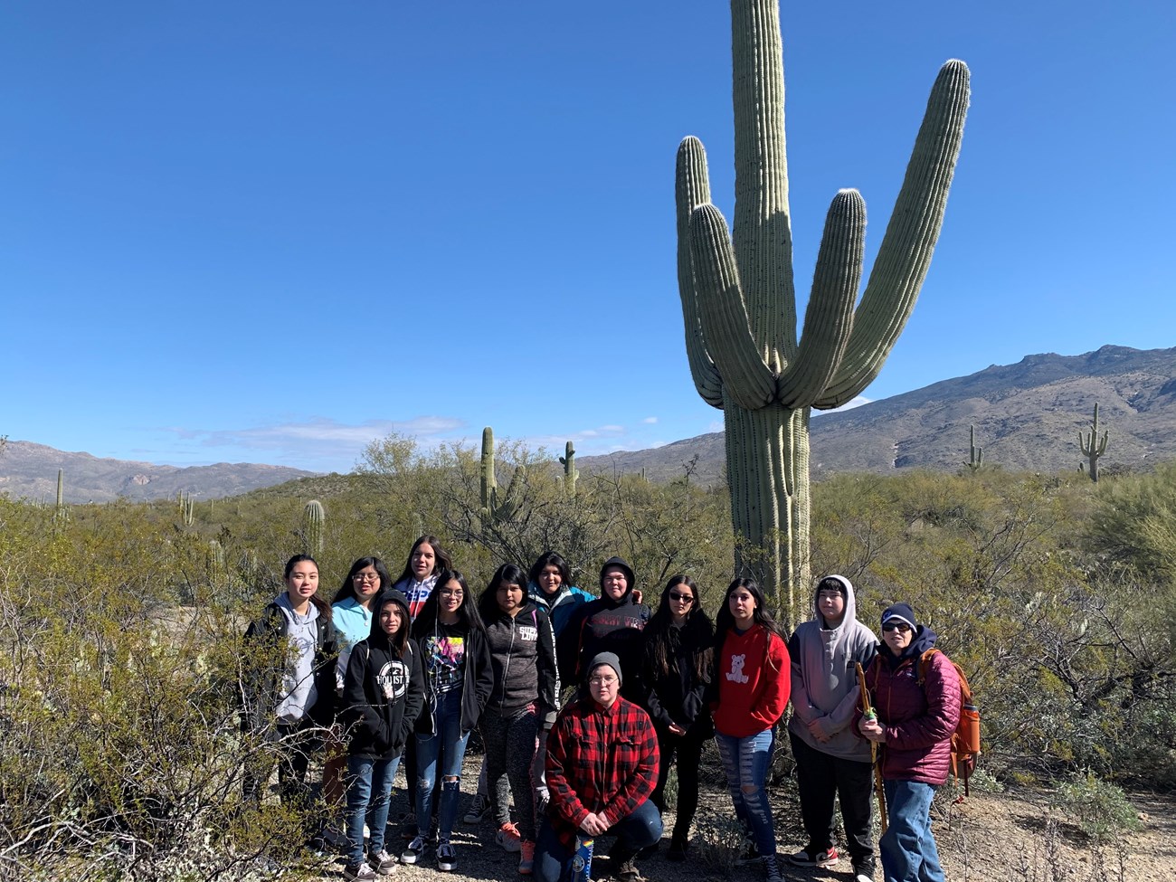 Group photo of Desert View students after the census.