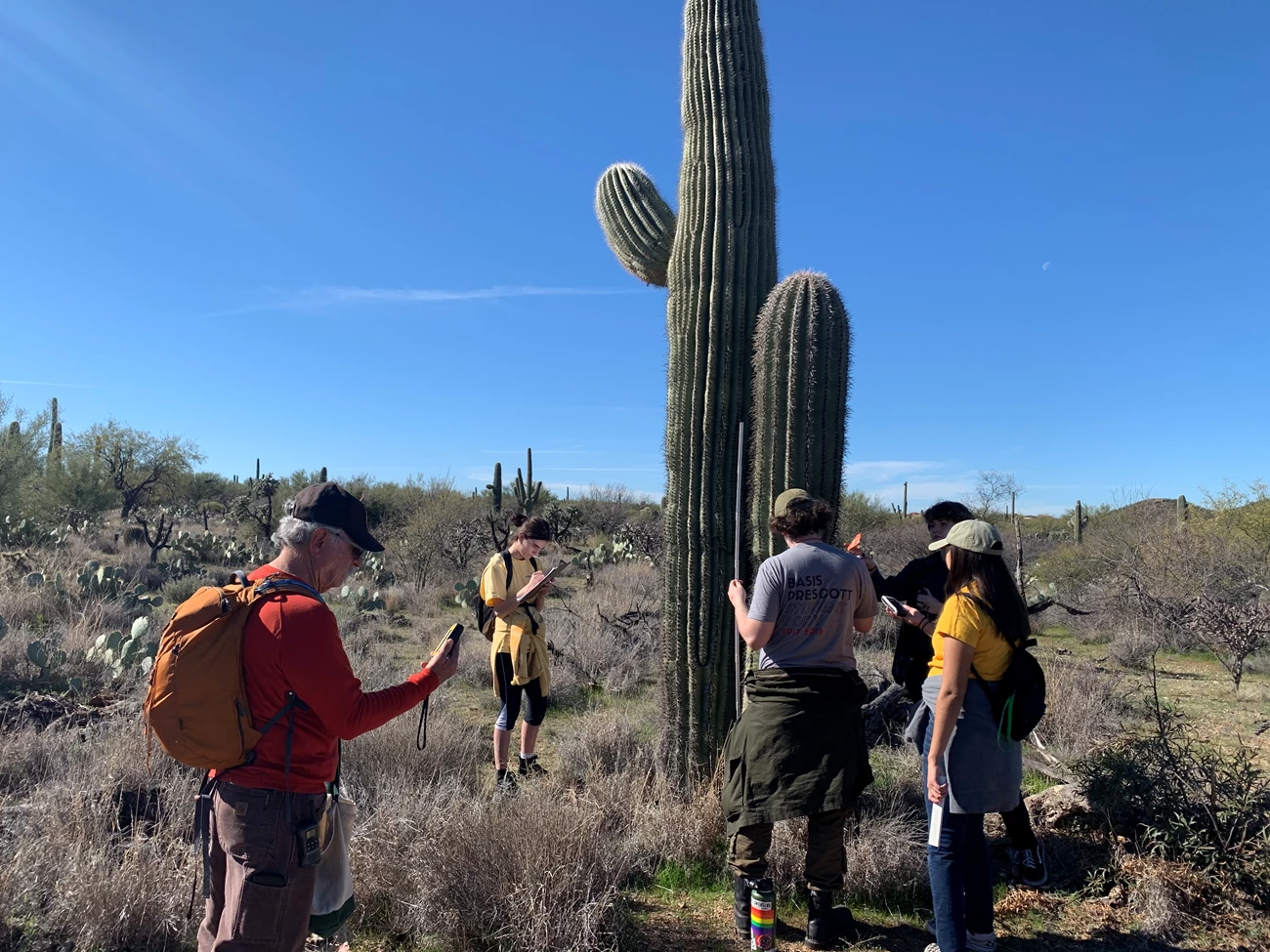 Biodiversity students collect field data Students collect field data