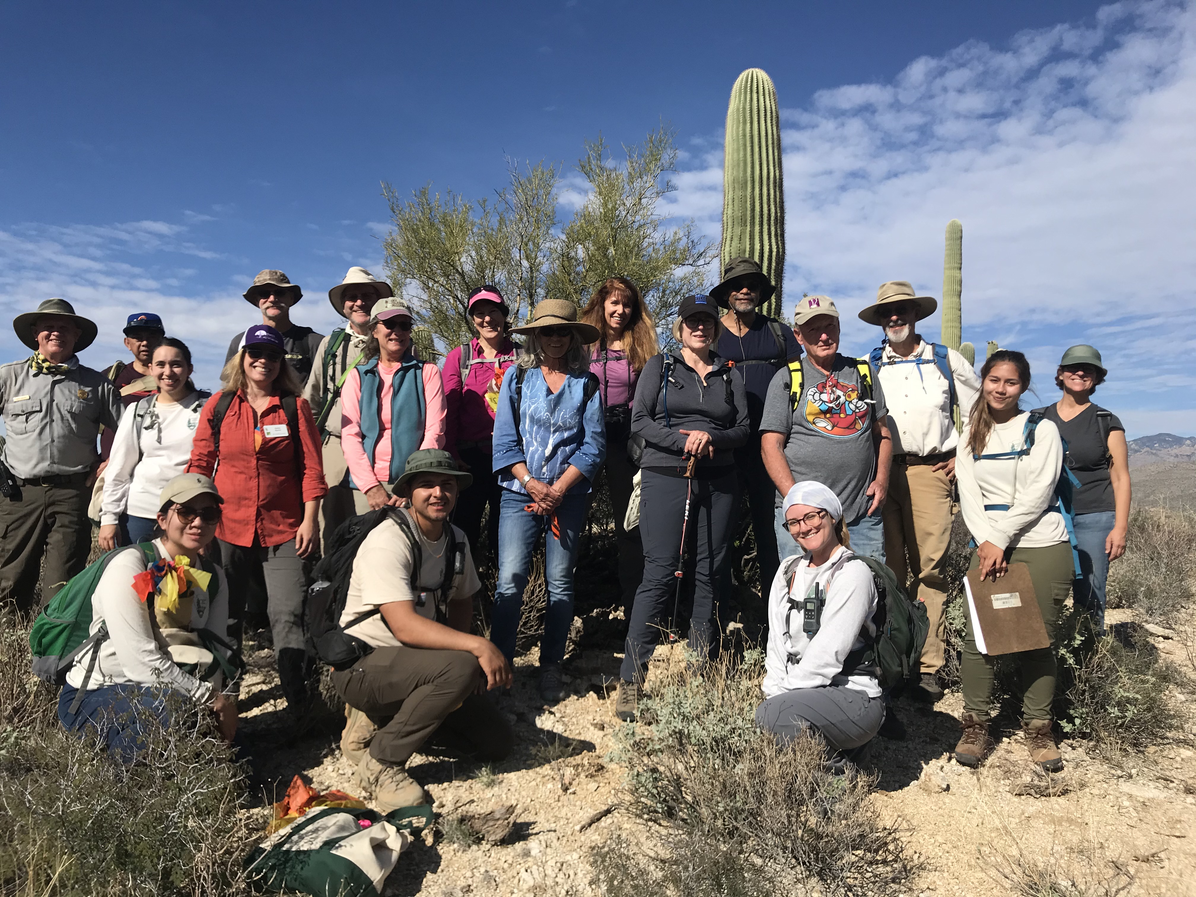 Group photo in the field after the census