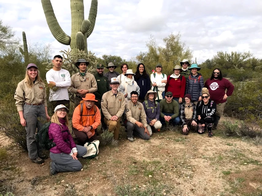 Individual volunteers and park staff Group of volunteers and park staff smiling.