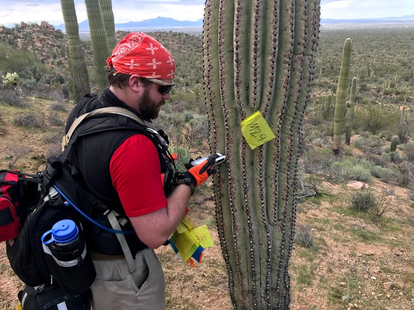 Volunteer uses GPS to collect data