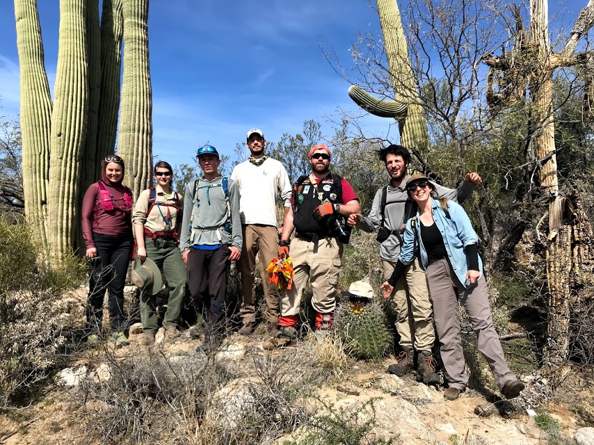 Adventure scientists with park staff. Group photo after the census.