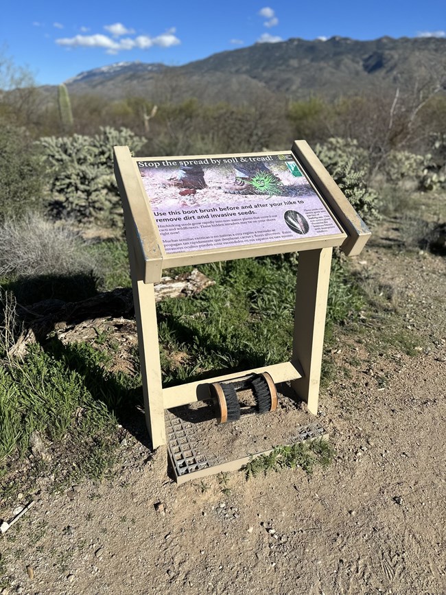 boot brush station at broadway trailhead RMD