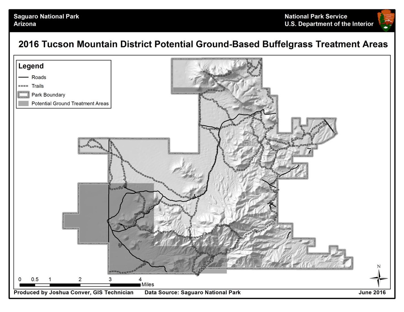 2016 Tucson Mountain District Potential Ground-Based Buffelgrass Treatment Areas