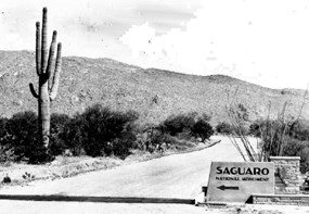 Saguaro's entrance prior to 1994 when its status was elevated from 'Monument' to 'Park'