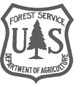 Logo with text reading "Forest Service. US. Department of Agriculture"
