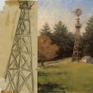 Plein air illustrations of Sagamore Hill