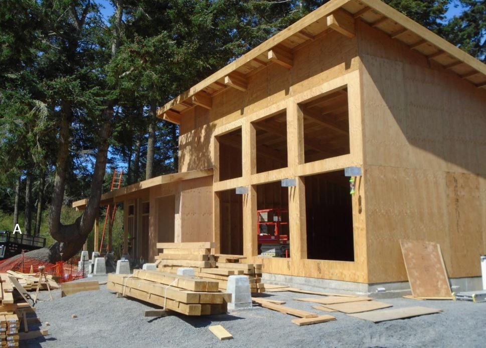 Front sheathing Front elevation with completed sheathing
