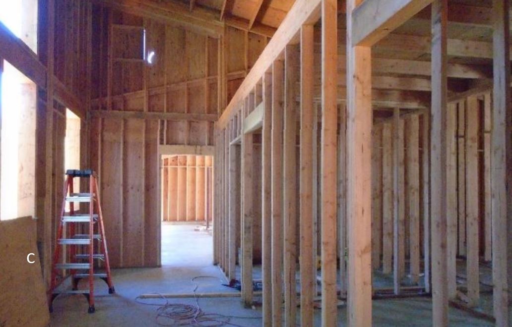 North to south interior view Interior view of utilities closets and admin area