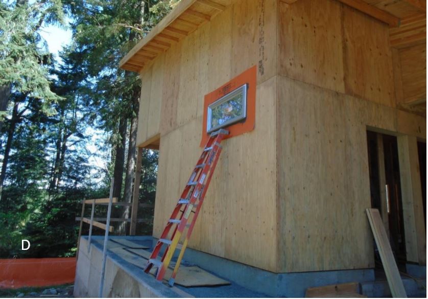 Window mock-up Exterior view of a window mock-up before installation