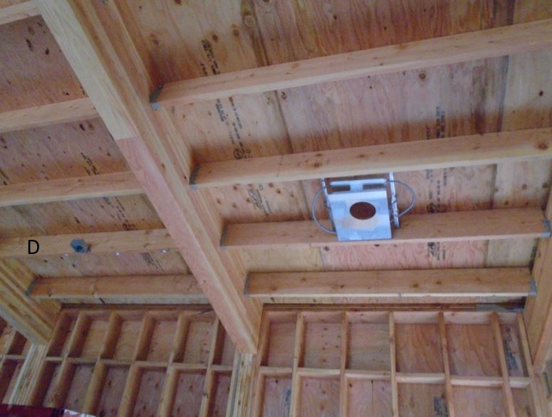Lighting fixture support Lighting fixture supports are nearly all in place