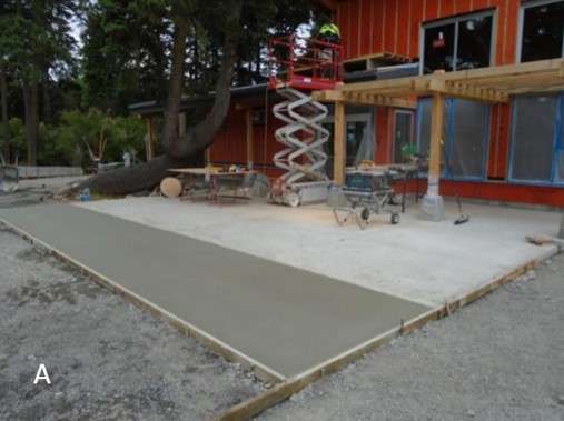 Concrete slab at entryway Concrete entry way is expanding