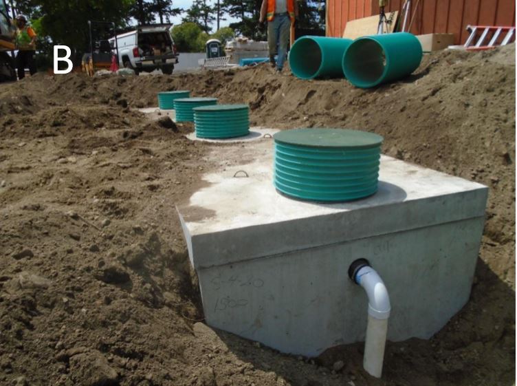 All septic tanks in place Septic tanks installed and connected