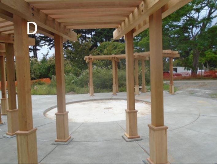 Interpretive trellis is finished The trellis at the interpretive plaza is complete