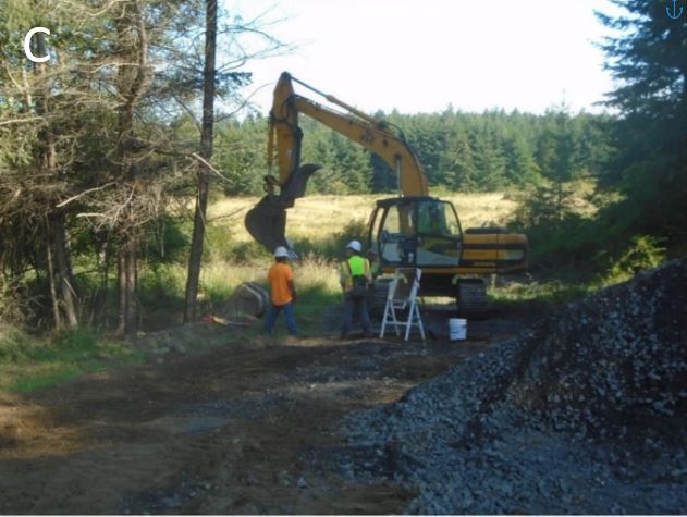 New visitor access road being cleared Archaeological monitoring of new access road clearing