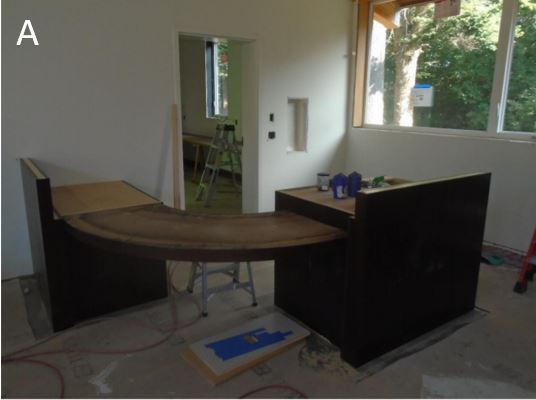 Visitor Service Desk being Assembled