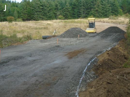 Preparing new entry road for pavement