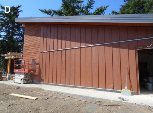 Installation of siding on south side