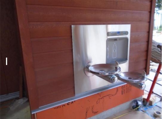 Drinking fountain and siding 