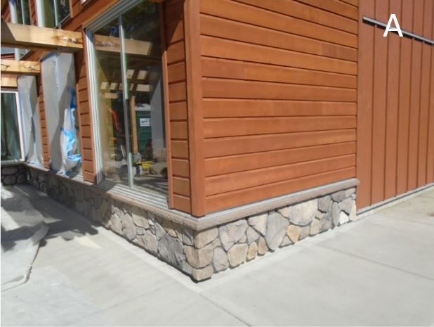 Stone base installation Installation of stone base exterior