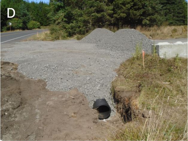 Access road culvert Culvert installed at new access road juncture