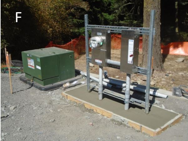 Concrete pad for entering services Concrete pad poured for entering services