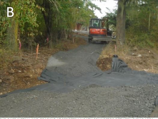Large vehicle access trail Preparations of large vehicle access trail