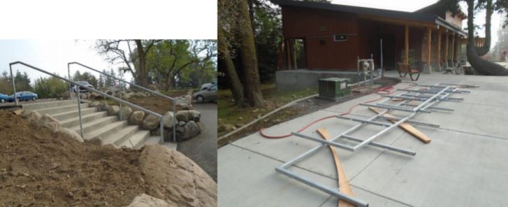 Handrails ready for installation Safety handrails