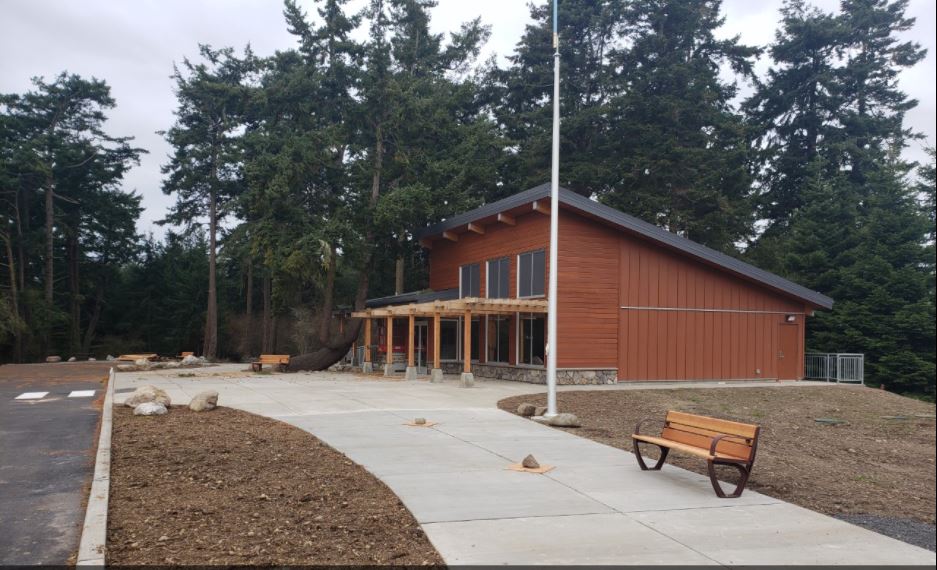 Exterior of new building looking north New visitor center from the south