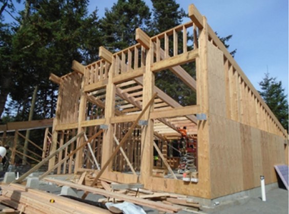 A view of the visitor center construction progress from Southwest to Northeast