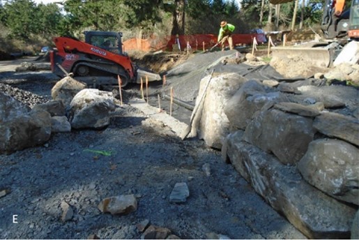 Preparing for parking lot steps Forms being constructed for steps from lower to upper parking area