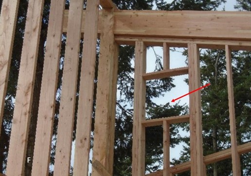 The framing for a window to view the bald eagle's next from inside the visitor center is complete