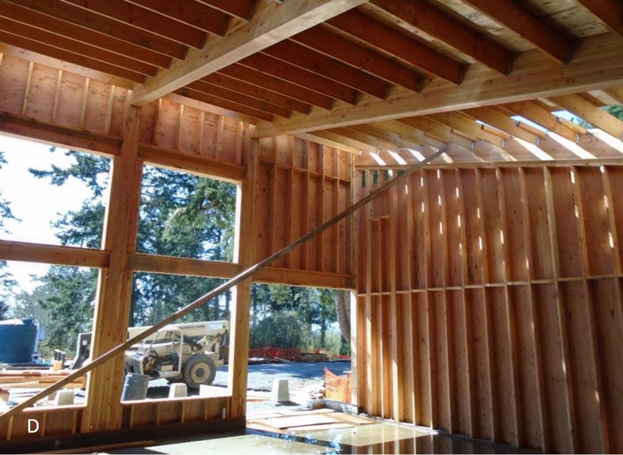 A view from inside looking at the main entrance